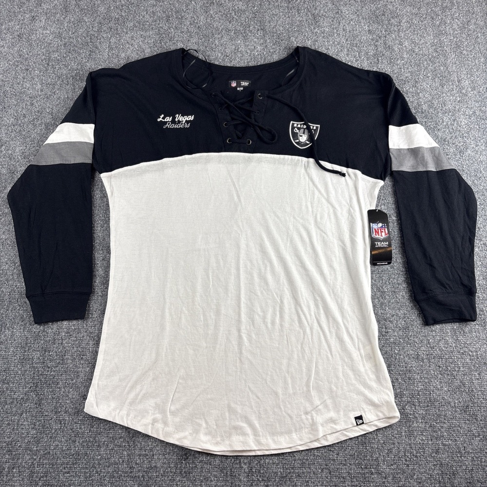 NWT New Era NFL Las Vegas Raiders Lace-Up Varsity Shirt Women's Large